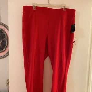 THALIA SODI BRIGHT RED FLAT-FRONT SKINNY PANTS XL